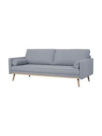 Sofa z nogami z drewna dębowego Saint (3-osobowa), Tapicerka: poliester Dzięki tkaninie, Niebieskoszara tkanina, S 210 x G 93 cm