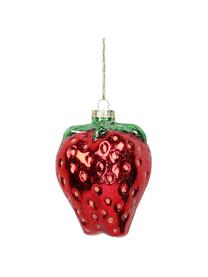 Adornos navideños Strawberry, 2 uds., Rojo, verde, Ø 7 x Al 9 cm