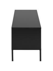 Dressoir Seaford met 2 deuren, Frame: gelamineerd MDF, Poten: gepoedercoat metaal, Zwart, B 140 cm x H 45 cm