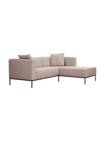 Ecksofa Carrie in Altrosa mit Metall-Füßen, Bezug: Polyester 50.000 Scheuert, Gestell: Spanholz, Hartfaserplatte, Füße: Metall, lackiert, Webstoff Altrosa, B 222 x T 180 cm