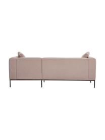 Ecksofa Carrie in Altrosa mit Metall-Füßen, Bezug: Polyester 50.000 Scheuert, Gestell: Spanholz, Hartfaserplatte, Füße: Metall, lackiert, Webstoff Altrosa, B 222 x T 180 cm