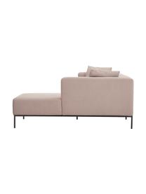 Ecksofa Carrie in Altrosa mit Metall-Füßen, Bezug: Polyester 50.000 Scheuert, Gestell: Spanholz, Hartfaserplatte, Füße: Metall, lackiert, Webstoff Altrosa, B 222 x T 180 cm