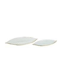 Decoratieve schaal Leaf, Glas, Transparant, goudkleurig, B 30 x H 13 cm