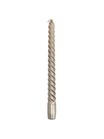 Gedraaide kaarsen Twisted, 4 stuks, Was, Champagnekleurig, L 26 cm