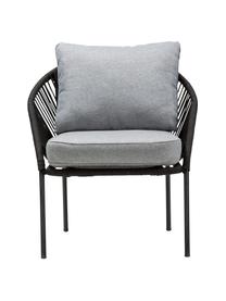 Poltroncina da giardino North, Rivestimento: 100% poliestere, Gambe: metallo verniciato a polv, Grigio, nero, Larg. 73 x Prof. 80 cm