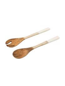 Cubiertos para ensalada de madera de mango Lugo, 2 pzas., Madera de mango recubierta, Blanco, madera, L 30 cm