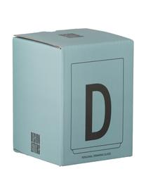 Design waterglas Personal met letters (varianten van A tot Z), Borosilicaatglas, Transparant, zwart, Waterglas A, 300 ml