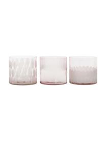 Set de portavelas Cosmopol, 3 uds., Vidrio, Rosa, Ø 8 x Al 8 cm