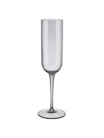 Flûte à champagne grise Fuum, 4 pièces, Verre, Gris, transparent, Ø 7 x haut. 24 cm, 210 ml