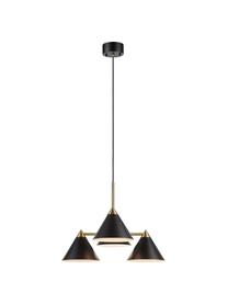 Hanglamp Klint, Baldakijn: gecoat metaal, Zwart, goudkleurig, Ø 57 x H 46 cm