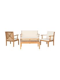 Outdoor meubelset Lugano, 4-delig., Bekleding: 100 % polyester, Acaciahout, ecru, Set met verschillende formaten