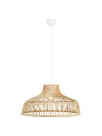 Lámpara de techo grande de ratán Bali, Pantalla: ratán, Anclaje: metal recubierto, Cable: cubierto en tela, Marrón claro, Ø 72 x Al 37 cm