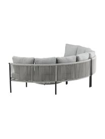 Tuin loungeset Virya, 3-delig, Bekleding: 100% polyester, Frame: gecoat aluminium, Tafelblad: glas, Lichtgrijs, zwart, Set met verschillende formaten