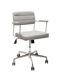 Kancelářská otočná židle z imitace kůže Dottore, Světle šedá, chrom, Š 44 cm, H 50 cm
