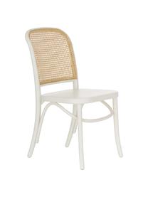 Silla de madera Franz, Asiento: ratán, Estructura: madera de abedul maciza p, Blanco, An 48 x F 59 cm