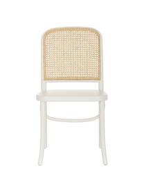 Silla de madera Franz, Asiento: ratán, Estructura: madera de abedul maciza p, Blanco, An 48 x F 59 cm