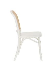 Silla de madera Franz, Asiento: ratán, Estructura: madera de abedul maciza p, Blanco, An 48 x F 59 cm