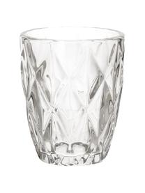 Vasos con relieve Diamond, 6 uds., Vidrio, Transparente, Ø 8 x Al 10 cm