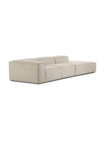 Chaise longue XL componibile in velluto a coste Lennon, Rivestimento: velluto a coste (92% poli, Struttura: legno di pino massiccio, , Piedini: plastica I piedini si tro, Velluto a coste beige chiaro, Larg. 357 x Prof. 119 cm, schienale a sinistra