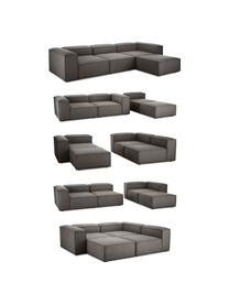 Modulares Sofa Lennon (4-Sitzer) mit Hocker, Bezug: 100 % Polyester Der strap, Gestell: Massives Kiefernholz FSC-, Webstoff Anthrazit, B 327 x T 207 cm