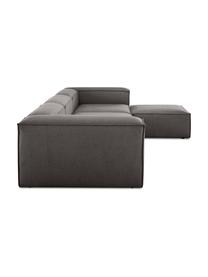 Modulares Sofa Lennon (4-Sitzer) mit Hocker, Bezug: 100 % Polyester Der strap, Gestell: Massives Kiefernholz FSC-, Füße: Kunststoff, Webstoff Anthrazit, B 327 x T 207 cm