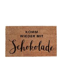 Fußmatte Schokolade mit Spruch, Unterseite: Vinyl, Braun, Schwarz, 45 x 75 cm