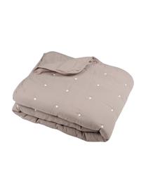 Bedsprei Honorine met geborduurde stippen, 100% polyester, Taupe, B 220 x L 240 cm (voor bedden van 160 x 200)