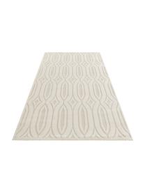 Rechthoekig kortpolig vloerkleed Lantian met hoog-laag effect in crèmewit/beige, 40% polyester, 60% polypropyleen, Crèmewit, beige, B 160 x L 230 cm (maat M)