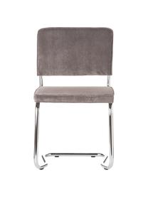 Krzesło podporowe ze sztruksu aksamitnego  Kink, Tapicerka: aksamitny sztruks (88% ny, Nogi: tworzywo sztuczne, Szary, S 48 x G 48 cm