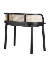 Bureau bois noir et cannage Vessi, Rotin, bois de bouleau, larg. 110 x prof. 60 cm