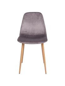 Stolička so zamatovým čalúnením Stockholm, Zamatová sivá, svetlohnedá, Š 47 x H 50 cm