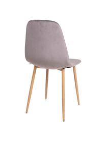 Sametová čalouněná židle Stockholm, Šedá, světle hnědá, Š 47 cm, H 50 cm