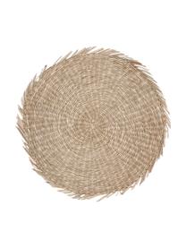 Mantel individual redondo de seagrass Whirl, Seagrass, Beige, Ø 38 cm