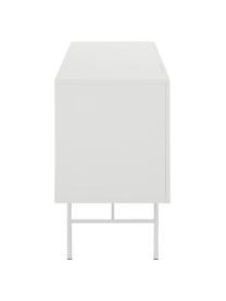 Credenza moderna bianca con ante Anders, Piedini: metallo verniciato a polv, Bianco, Larg. 160 x Alt. 80 cm