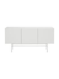 Modern dressoir Anders met 3 deuren in wit, Frame: gelakt MDF, Poten: gepoedercoat metaal, Wit, B 160 cm x H 80 cm