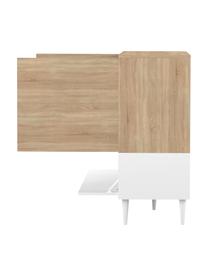 Credenza scandi Horizon, Piedini: legno di faggio, massicci, Legno di quercia, bianco, Larg. 120 x Alt. 95 cm