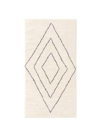 Hochflor-Teppich Benno mit Rautenmuster, 100% Polyester, Creme, Dunkelgrau, B 200 x L 290 cm (Größe L)