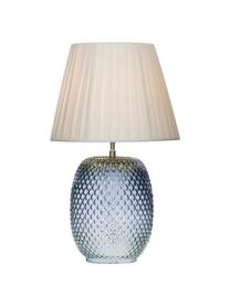 Tischlampe Cornelia aus Glas, Lampenschirm: Polyester, Blau, Weiss, Ø 25 x H 42 cm