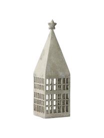 Ručně vyrobený lucerna Serafina House, Polyresin, Světle šedá, stříbrná, Š 10 cm, V 33 cm