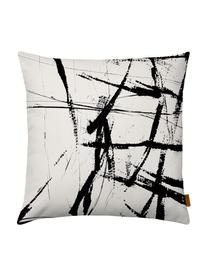 Kissenhülle Neven mit abstraktem Print in Schwarz/Weiß, 100% Polyester, Schwarz, Weiß, 40 x 40 cm