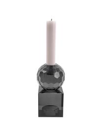 Candelabro reversible para velas cónicas y tealight Crystal, Vidrio, Gris, An 6 x Al 13 cm