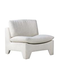 Poltroncina bouclè in tessuto bianco crema Karl, Rivestimento: 46% acrilico, 54% poliest, Struttura: legno, Bianco crema, Larg. 84 x Prof. 82 cm