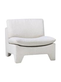 Poltroncina bouclè in tessuto bianco crema Karl, Rivestimento: 46% acrilico, 54% poliest, Struttura: legno, Bianco crema, Larg. 84 x Prof. 82 cm