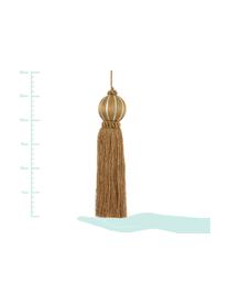 Decoratieve hangers Asena, 2 stuks, Polyester, Mosterdgeel, Ø 6 x H 27 cm