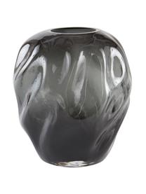 Glas-Vase Brielle in Schwarz, Glas, Schwarztöne, Transparent, Ø 20 x H 21 cm