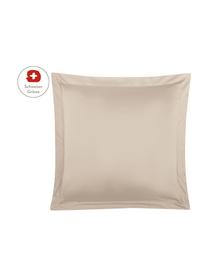 Baumwollsatin-Kissenbezug Premium in Taupe mit Stehsaum, 65 x 65 cm, Webart: Satin, leicht glänzend Fa, Taupe, B 65 x L 65 cm