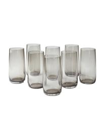 Waterglazen Ciel in grijs, 8 stuks, Glas, Transparant met grijstinten, Ø 8 x H 15 cm, 440 ml