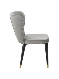 Chaise classique velours rembourré Cleo, Velours gris