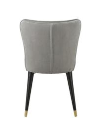 Fluwelen stoel Cleo, Bekleding: fluweel (polyester), Poten: gelakt metaal, Fluweel grijs, B 51 x D 62 cm