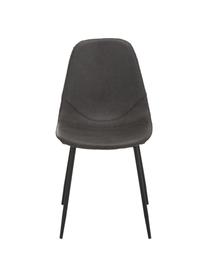 Kunstleren stoelen Linus, 2 stuks, Bekleding: kunstleer (65% polyethyle, Poten: gepoedercoat metaal, Donkergrijs, B 41 x D 53 cm